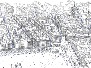 Croquis du quartier de la Presqu'ile © Emilie Ettori